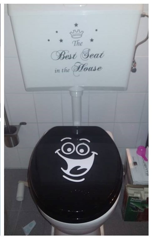 Rijpen Consumeren cafe WC sticker grappig gezicht | Overige stickers | Njoy fashions