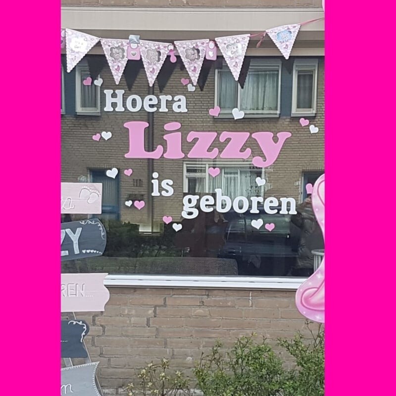 klant foto geboortesticker 