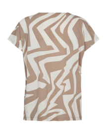 Freequent top Floi simply taupe/offwhite