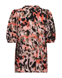Freequent blouse Lexey black/hot coral