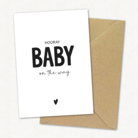 Kaart | Hooray, baby on the way | 5 stuks