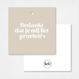 Cadeaulabel | Bedankt dat je mij liet groeien | 5 stuks