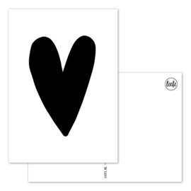 Kaart | Groot hart | 5 stuks