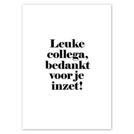 Kaart | Leuke collega bedankt voor je inzet | 5 stuks