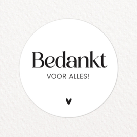 Stickers | 250 op rol | Bedankt voor alles