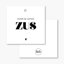 Cadeaulabel | Voor de liefste zus | 5 stuks