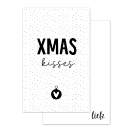 Mini kaartje Kerst | Xmas kisses | 10 stuks