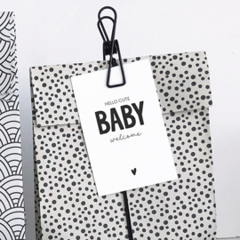 Mini kaartje | Hello cute baby welcome | 5 stuks