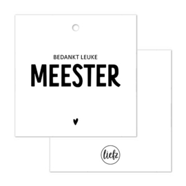 Cadeaulabel | Bedankt leuke meester | 5 stuks