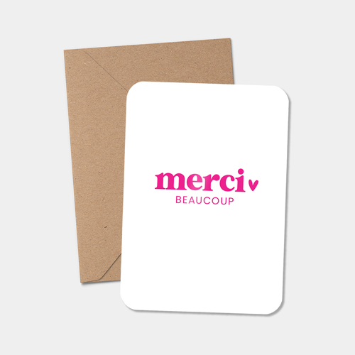 Midi kaart | Merci beaucoup | 5 stuks