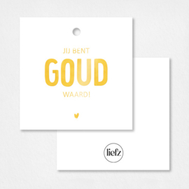 Cadeaulabel | Jij bent goud waard | Goudfolie | 5 stuks