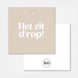 Cadeaulabel | Het zit d'rop | 5 stuks