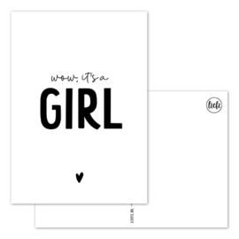 Kaart | Wow, it's a girl | 5 stuks