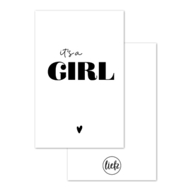 Mini kaartje | It's a girl | 5 stuks