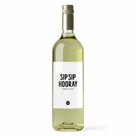 Fles etiket | Sip sip hooray | 5 stuks