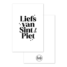 Mini kaartje Sinterklaas | Liefs van Sint & Piet | 5 stuks