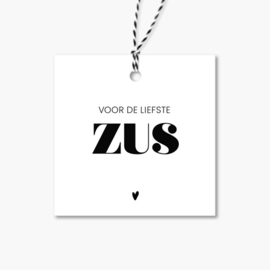 Cadeaulabel | Voor de liefste zus | 5 stuks