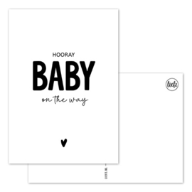 Kaart | Hooray, baby on the way | 5 stuks