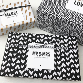 Cadeaulabel | Mr & Mrs, gefeliciteerd | 5 stuks