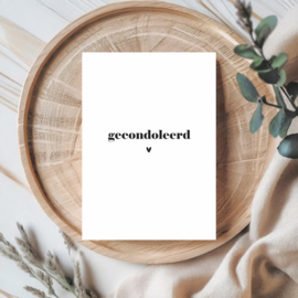 Kaart | Gecondoleerd | 5 stuks
