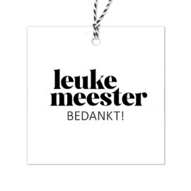 Cadeaulabel | Leuke meester bedankt | 5 stuks