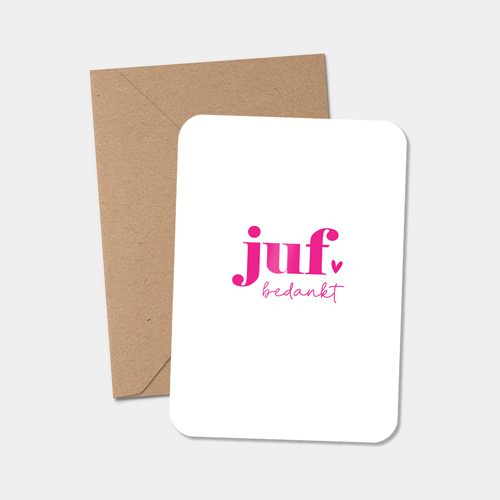 Midi kaart | Juf bedankt | 5 stuks