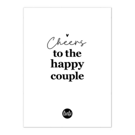 Fles etiket | Cheers to the happy couple! | 5 stuks