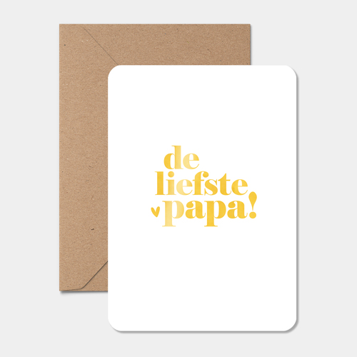Kaart | De liefste papa | Goudfolie | 5 stuks