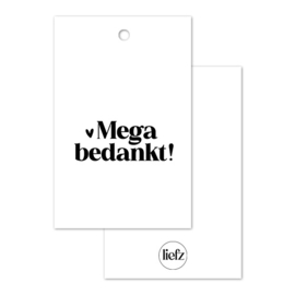 Cadeaulabel | Mega bedankt | 5 stuks