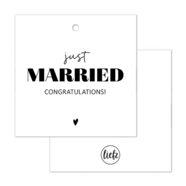 Cadeaulabel | Just married | 5 stuks
