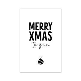 Mini kaartje Kerst | Merry Xmas to you | 10 stuks
