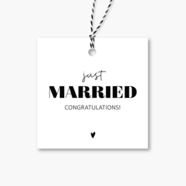 Cadeaulabel | Just married | 5 stuks