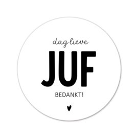 Stickers | 250 op rol | Dag lieve juf bedankt