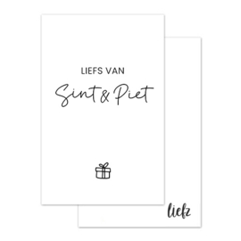 Mini kaartje Sinterklaas | Liefs van Sint & Piet | 10 stuks