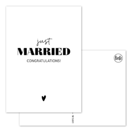 Kaart | Just married | 5 stuks