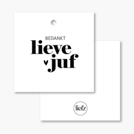 Cadeaulabel | Bedankt lieve juf | 5 stuks