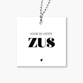 Cadeaulabel | Voor de liefste zus | 5 stuks