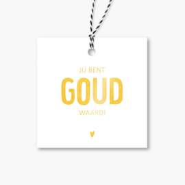 Cadeaulabel | Jij bent goud waard | Goudfolie | 5 stuks