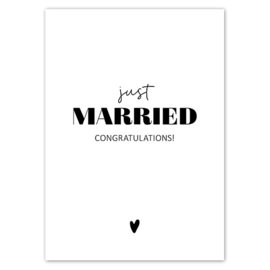 Kaart | Just married | 5 stuks