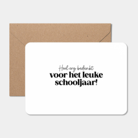 Kaart | Bedankt voor het leuke schooljaar