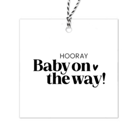 Cadeaulabel | Hooray baby on the way | 5 stuks