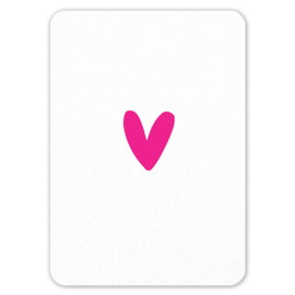 Kaart  | Roze hartje | 5 stuks