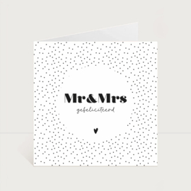 Dubbele kaart | Mr & Mrs | 5 stuks