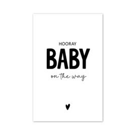 Mini kaartje | Hooray baby on the way | 5 stuks