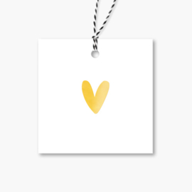 Cadeaulabel | Hartje | Goudfolie | 5 stuks