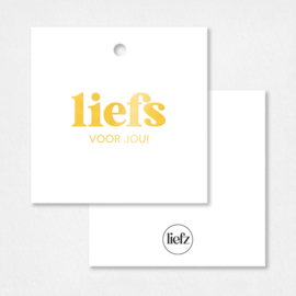 Cadeaulabel | Liefs voor jou | Goudfolie | 5 stuks
