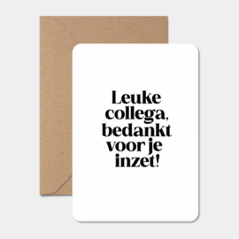Kaart | Leuke collega bedankt voor je inzet