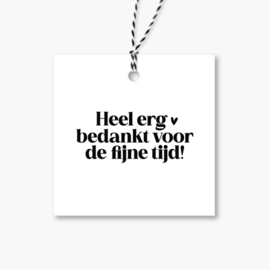 Cadeaulabel | Bedankt voor de fijne tijd | 5 stuks