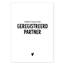 Kaart | Hoera! Jullie zijn geregistreerd partner | 5 stuks