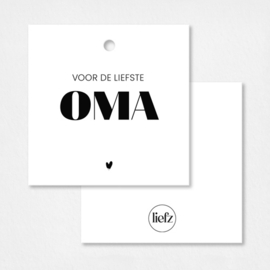 Cadeaulabel | Voor de liefste oma | 5 stuks
